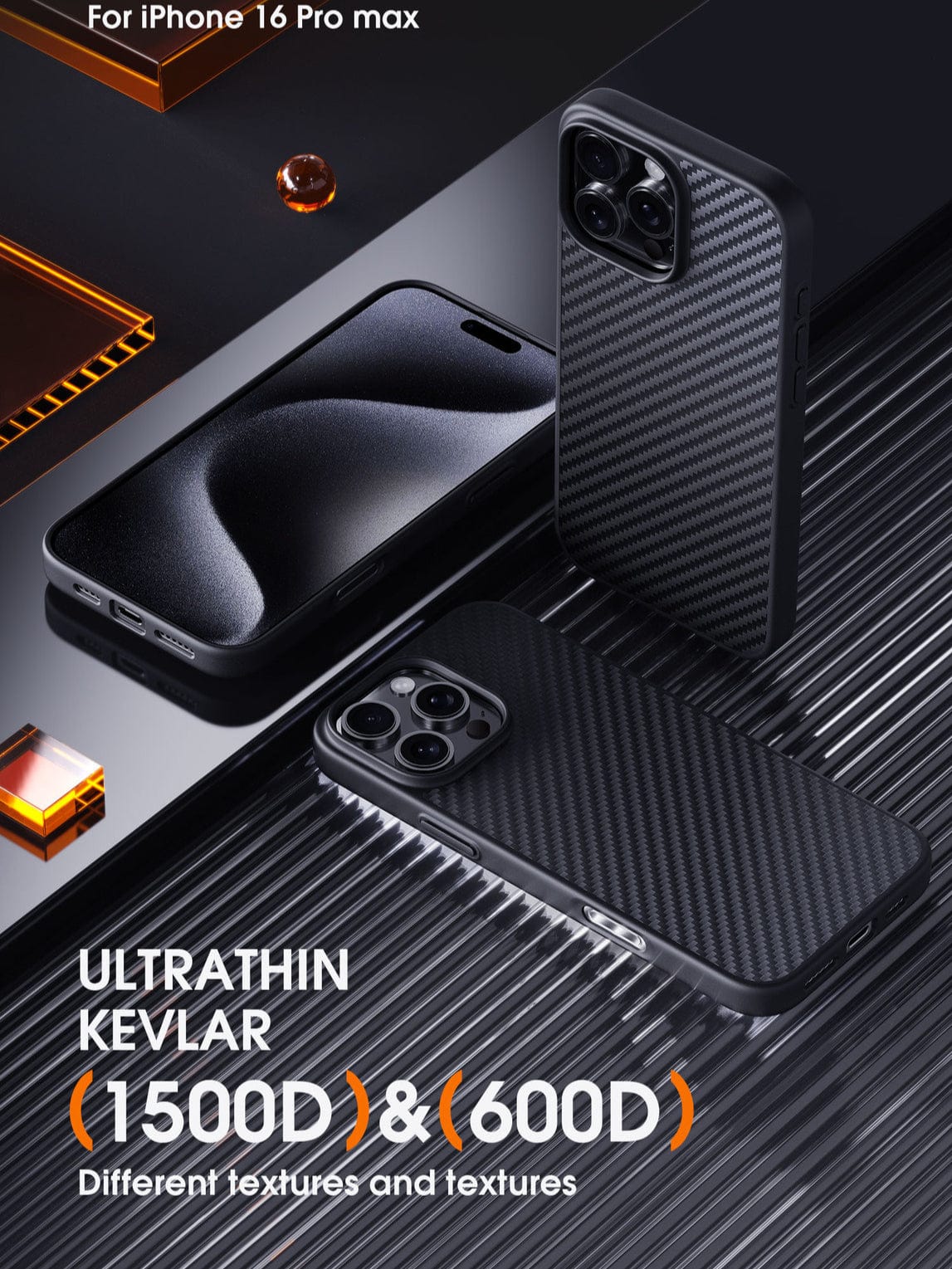 Ultrathin Kevlar MagSafe iPhone 16 Pro Max Case - Sleek