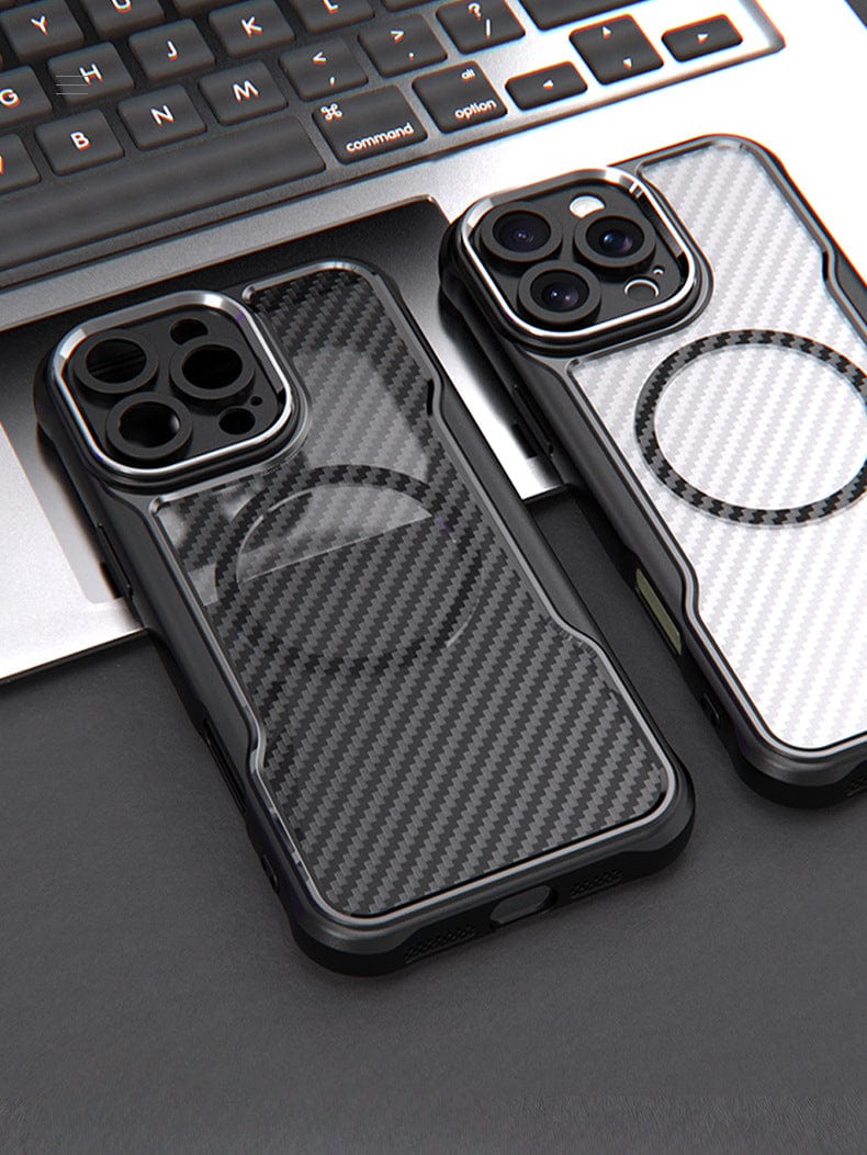 iPhone 16 Pro Max Case Semi-Transparent Carbon Fiber, MagSafe