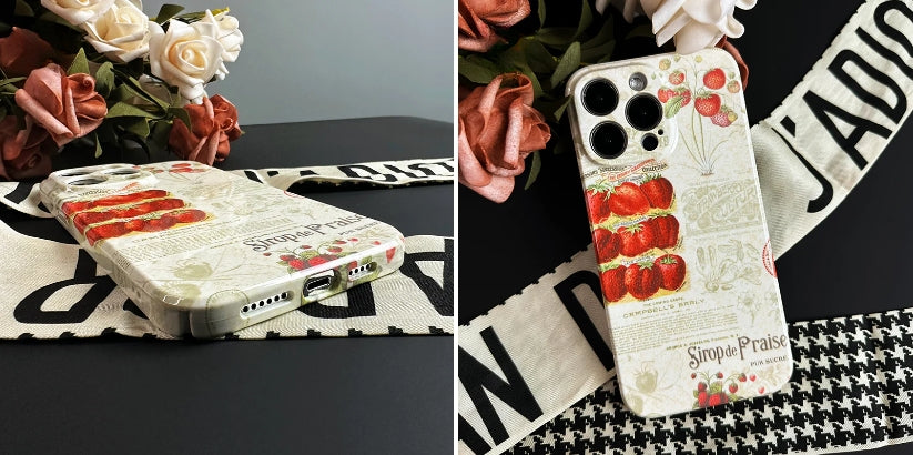 Add a Touch of Elegance with the iPhone 16 Pro Max Case: Vintage Strawberry Edition