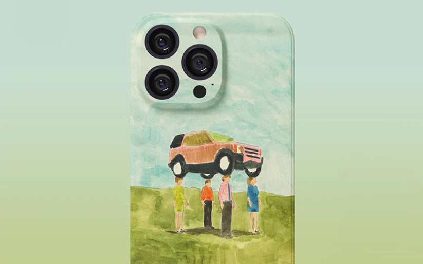 Drive into Imagination: iPhone 16 Pro Max Case Surreal Car Lift Whimsical Art Edition