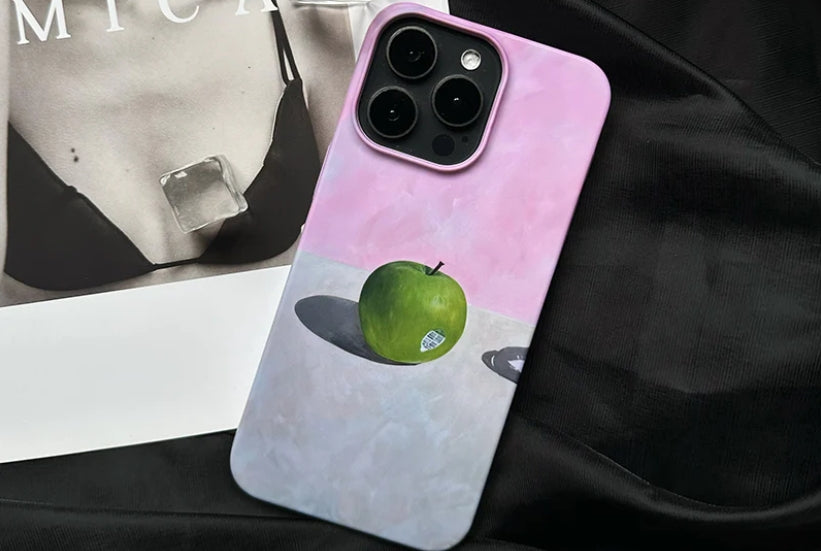 Simple Elegance: iPhone 16 Pro Max Case Minimalist Green Apple Edition