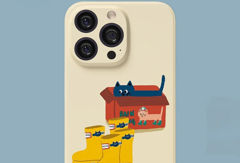 Add a Splash of Fun: iPhone 16 Pro Max Case Cute Cat Rain Boots Edition