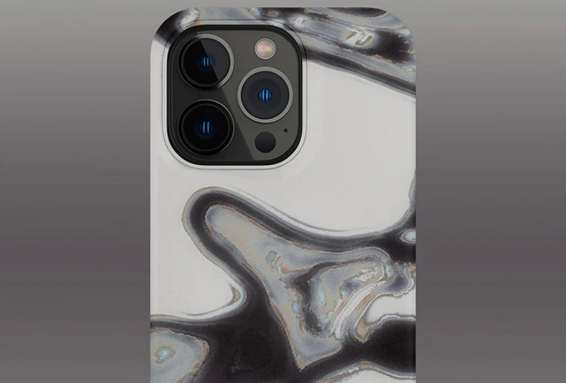 Futuristic Elegance: iPhone 16 Pro Max Case Abstract Metallic Flow Edition