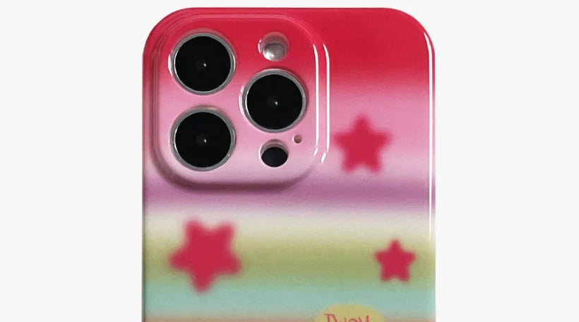 Add a Splash of Fun: iPhone 16 Pro Max Case Pink Starburst Pastel Rainbow Edition