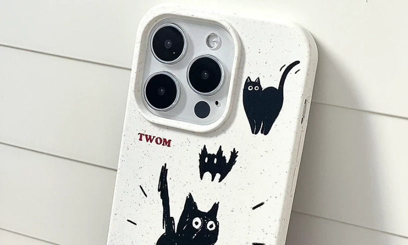 Add a Touch of Whimsy: iPhone 16 Pro Max Case Big Surprise Black Cat Cartoon Edition