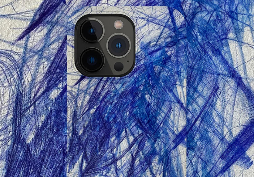 Unleash Your Creativity: iPhone 16 Pro Max Case Abstract Blue Scribble Edition