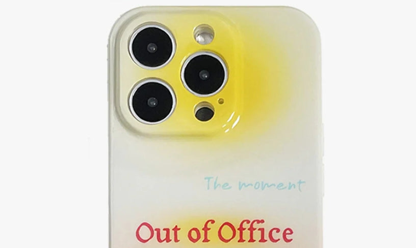 Take a Break in Style: iPhone 16 Pro Max Case Out of Office Gradient Yellow Edition