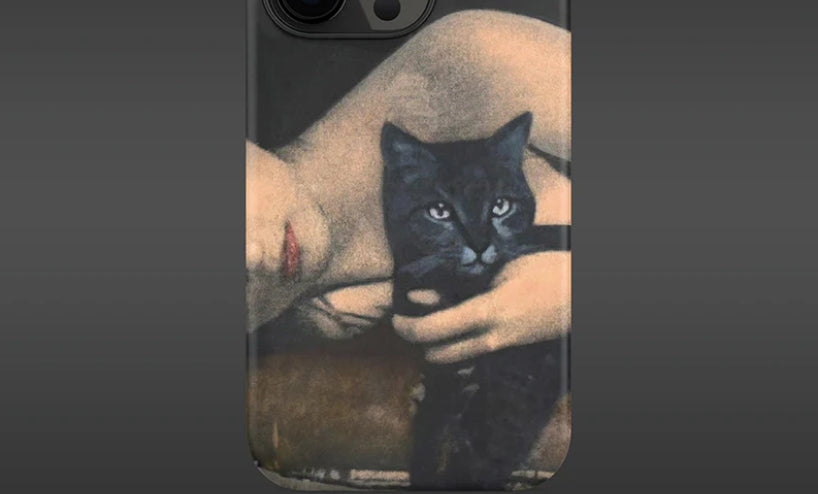 Elegance Meets Mystery: iPhone 16 Pro Max Case Artistic Portrait Vintage Black Cat Edition