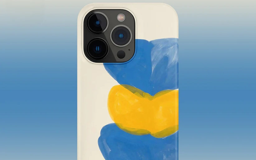 Make a Bold Statement with the iPhone 16 Pro Max Case: Abstract Expressionist Blue & Yellow Edition