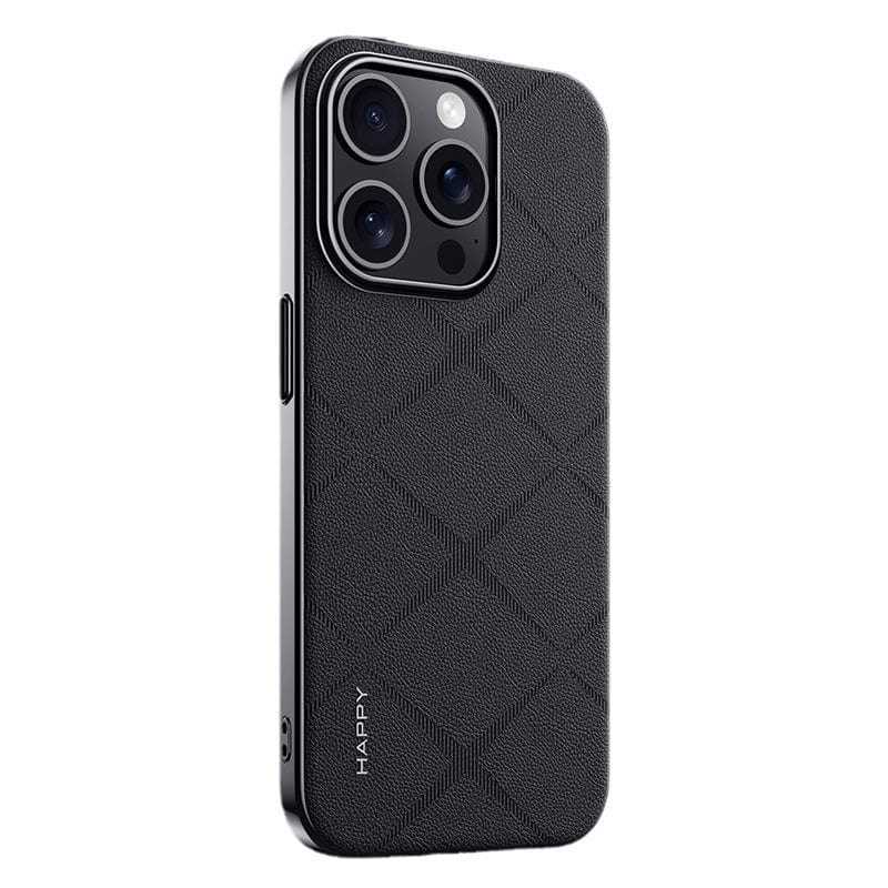 iPhone 16 Pro Max Leather Case | Metal Button Finish