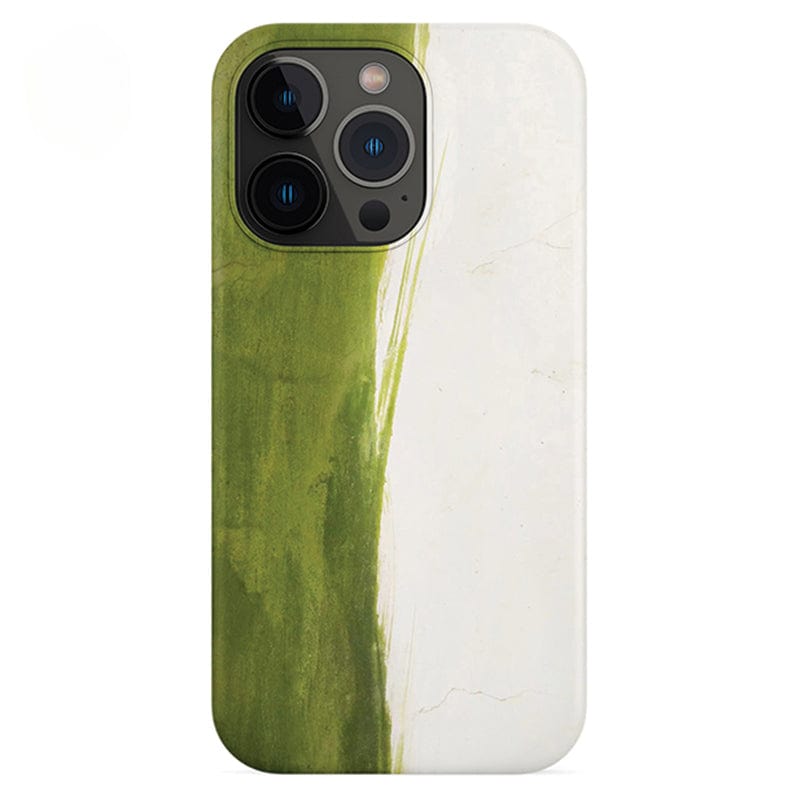 Minimalist Green Brushstroke iPhone 16 Pro Max Case - Artistic Abstract Design, Ultra-Slim, Full Protection