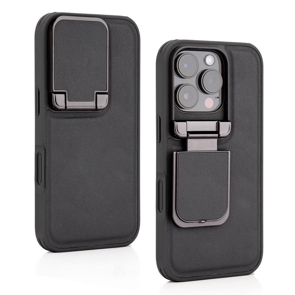 iPhone 16 Pro Max Leather Case with Metal Kickstand iPhone 16 Pro Max Leather Case with Metal Kickstand