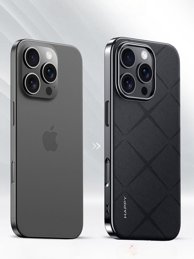 iPhone 16 Pro Max Premium Leather Case | Shockproof Design | Metal Button  Finish