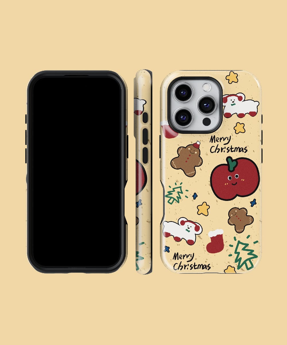 Introducing our Cute Christmas Treats iPhone 16 Pro Max Case, a MagSafe-compatible accessory embellished with festive gingerbread, stockings, and stars. Enjoy dual-layer protection while viewing it from front, side, and back angles.