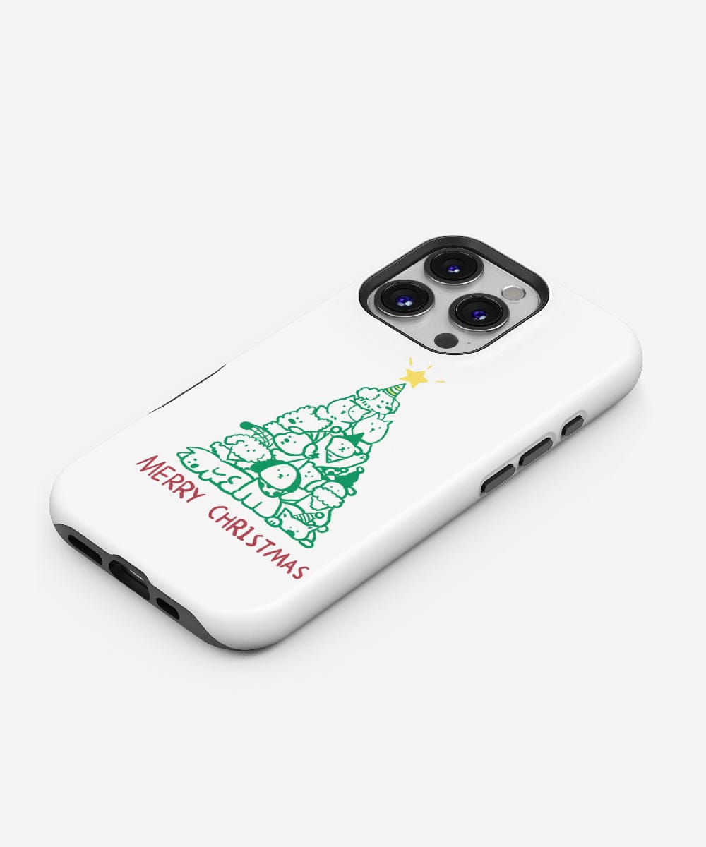 The Cute Animal Christmas Tree iPhone 16 Pro Max Case boasts a festive and minimalist holiday design with the charming message "Merry Christmas," and offers MagSafe compatibility for effortless connectivity.